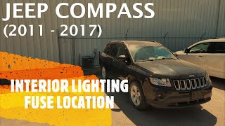 Jeep Compass  INTERIOR  CEILING LIGHTS FUSE LOCATION 2011  2017 [upl. by Sabba198]