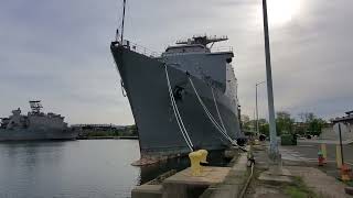 View of Ships Mothballed at Philadelphia Navy Shipyard [upl. by Ayahsey]