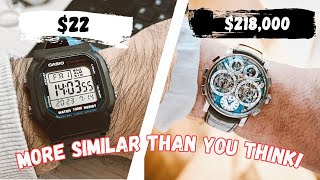 A 22 Casio Chrono vs A 218000 MBampF Theyre More Similar Than You Think [upl. by Culver]