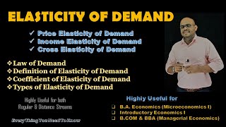 ELASTICITY OF DEMAND PRICE INCOME amp CROSS–BA ECONOMICS  MICROINTRODUCTORY ECONOMICS IBCOMBBA [upl. by Drofiar]