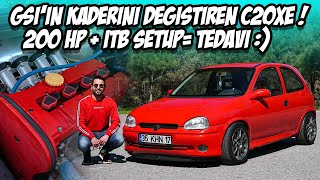 200 HP C20XE Opel Corsa B GSi  ALMAN K20si  Efsane İTB Sesi  Gazlama  100200 KM  Modifiyeli [upl. by Aihsekal]