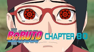 Sarada awakens mangekyo sharingan  sasuke and boruto leave village Boruto chapter 80 fan animation [upl. by Halilahk]