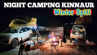 Vlog 355  ROADSIDE ही रुकना पड़ गया आज 💢 NIGHT GROUP CAMPING WINTER SPITI [upl. by Alael]