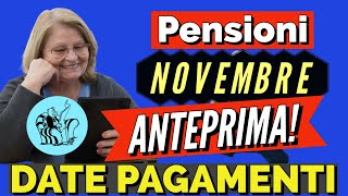 PENSIONI❗️ ANTEPRIMA DATE PAGAMENTI NOVEMBRE 📅 ✅ [upl. by Azil]