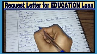 Request Letter for Education Loan  How to write letter for EDUCATION Loan [upl. by Nauqad]