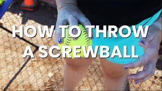 HOW TO THROW A SCREWBALL SOFTBALL PITCHING DRILL [upl. by Hewes]