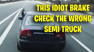 THIS IDIOT BRAKE CHECK THE WRONG SEMI TRUCK  Road Rage  Driving Fails USA amp Canada 2024 [upl. by Anele]