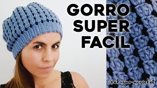 COMO TEJER GORRO FACIL A CROCHET gorro unisex a crochet en punto bicolor  tutorial paso a paso [upl. by Pammi399]