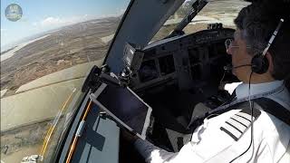 Captain Ismet piloting his Sundair Airbus A320 into Tenerife South Airport Great Views AirClips [upl. by Walli424]