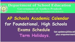 AP Academic Calendar official primary and High school time table exams weightage Holidays details [upl. by Kirit]