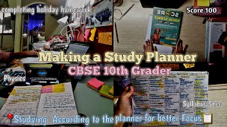 Making a planner📋and studying by following it for better focus 🙆🏻‍♀  As a CBSE 10th Grader📚study [upl. by Ecnerat]