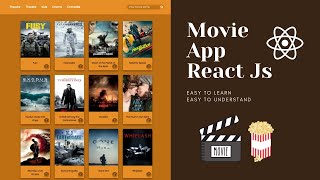 Movie App using React Js TMDB Api  Hooks in react useStateuseEffect for beginners [upl. by Loydie246]