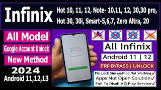 All Infinix Android 121314 Frp Bypass Without Pc 2024 Infinix Hot 10 11 12 30 30i Lock Remove [upl. by Inalaeham]