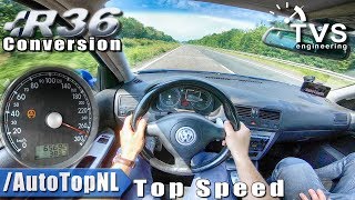 VW Golf MK4 R32  415HP R36 SUPERCHARGED  275kmh AUTOBAHN POV by AutoTopNL [upl. by Aixela]