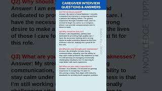 Caregiver Interview Questions and Answers [upl. by Bej200]