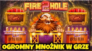 KASYNO ONLINE POLSKA OGROMNY MNOŻNIK W GRZE BONUSOWEJ FIRE IN THE HOLE 2 [upl. by Neelsaj]