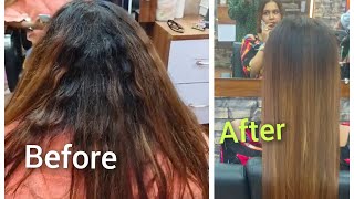 very damage hair 😱😲Keralooks bioplastia Hair treatments 👆 [upl. by Hinson798]