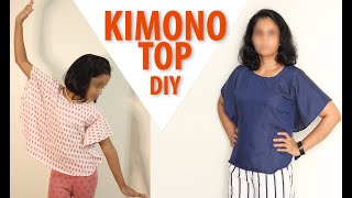 Easy Kimono Top in 30 minutes  DIY Kimono Top  Kimono top sewing pattern [upl. by Wahlstrom]