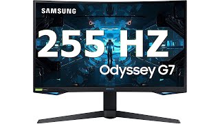 samsung odyssey g7 curved 32 inch gaming 2k monitor 240hz for Overclock 255 hz full monitor 2024 [upl. by Ettelliw]