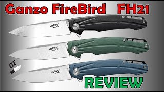 Review of the GANZO Firebird FH21 G10 handle amp D2 steel blade [upl. by Goff391]