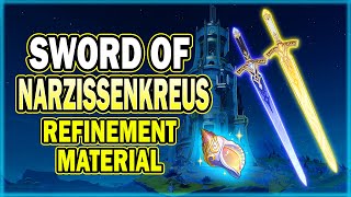 All Refinement Materials Locations for Sword of Narzissenkreuz  Genshin Impact [upl. by Bergstrom903]