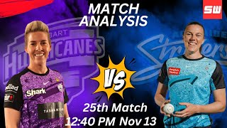 Match Analysis of Hobart Hurricanes Women vs Adelaide Strikers Women 25th Match  wbbl10 BigBash [upl. by Kassel]