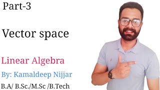 3Example of vector space in hindi linearalgebra Vectorspace [upl. by Ateuqahs939]