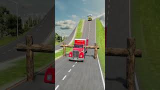 Semi Tuck amp Buses vs Logs Trap  BeamNGDrive shorts beamngdrive bus [upl. by Vershen]