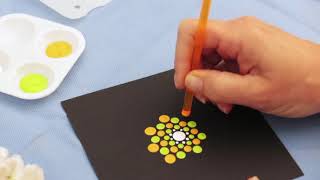 Beginners Dot painting mandala with Happy Dotting Company tools [upl. by Ellevel]