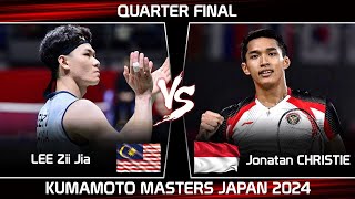 LEE Zii Jia MAS vs Jonatan CHRISTIE INA  Kumamoto Masters Japan 2024 Badminton [upl. by Ayikahs676]