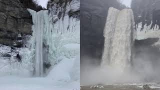 Ithaca Waterfalls before and after some January rain [upl. by Lou539]