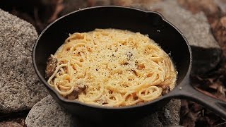 Real Carbonara  리얼 까르보나라  캠핑요리  솔로캠핑  Camping Cooking  캠핑한끼 [upl. by Doro]