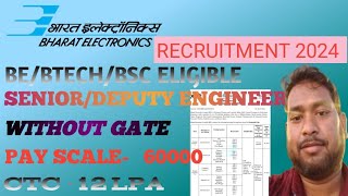 BEL RECRUITMENT Freshers Without gate [upl. by Castorina]