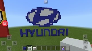 Minecraft Tutorial How To Make Hyundai Car Logo Pixel Art [upl. by Cinderella309]