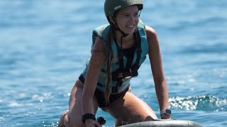 First time EFoiling 🏄🏼‍♀️💦 Water Motion  Dominika Rides “sea” [upl. by Sy957]