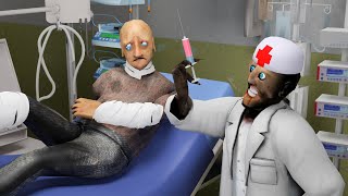 Granny Doctor vs Grandpa Pacient funny real life animation [upl. by Delila]