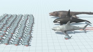 100X PIRANHA VS EVERY UNIT  Animal Revolt Battle Simulator [upl. by Nibbs]