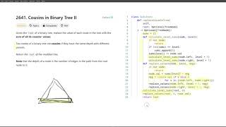 October 23 2024 LeetCode daily 2641 Cousins in Binary Tree II  Python solution explained [upl. by Dlorah177]