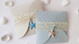 Partecipazioni Nozze MODELLO GRATUITO  DIY Wedding invitations Marine Style [upl. by Noitsuj685]