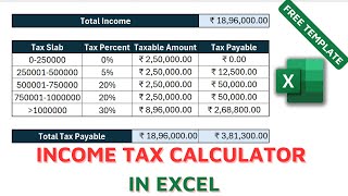 Income Tax Calculator 2024  Income Tax Calculation on Salary in MS Excel [upl. by Aliled]