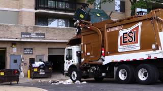 Garbage truck FAIL unloading Compactor Dumpster [upl. by Vas]