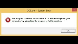 حل مشكل fix msvcp120 DLL [upl. by Ainadi701]