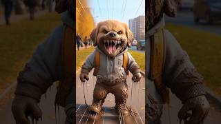 Cute puppy is angry looks like a monster 😡😨 ai dog aidog cute horror cartoon memes aiart [upl. by Thirza]