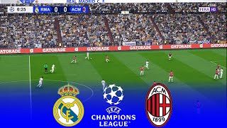 EN VIVO 🔴 REAL MADRID vs MILAN  UEFA Champions League 20242025  Full Match FL 2025 Gameplay [upl. by Nilerual848]