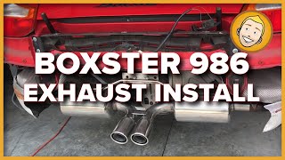 How to INSTALL AN EXHAUST on a 1998 Porsche Boxster 986 Project 46 [upl. by Luciano894]