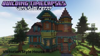 Queen Anne Victorian House Building Timelapse  Minecraft 120 [upl. by Nytsirt]