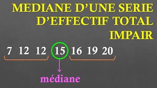 5e Médiane dune série cas où leffectif total est impair [upl. by Oicirbaf]