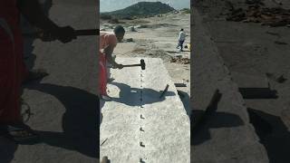 granite stone cutting video [upl. by Enelrats]