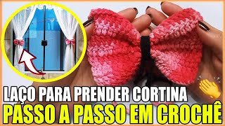 Como Fazer laço prendedor de cortina de crochê – AULA PRATICA [upl. by Chapland248]