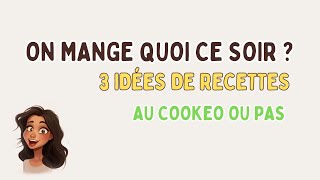 ON MANGE QUOI CE SOIR  3 IDÉES RECETTES AU COOKEO ou pas [upl. by Aljan]